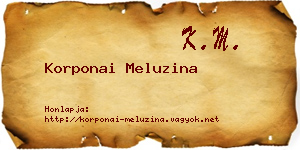 Korponai Meluzina névjegykártya